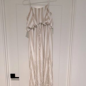 After Market Linen stripe maxi dress